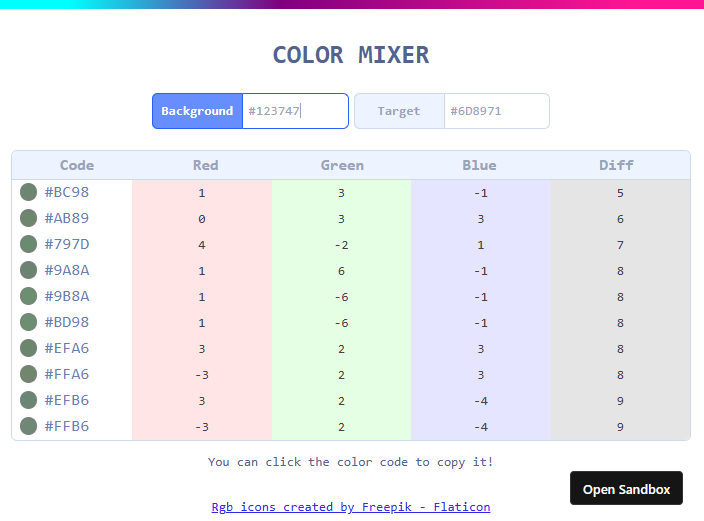 Color Mixer screenshot