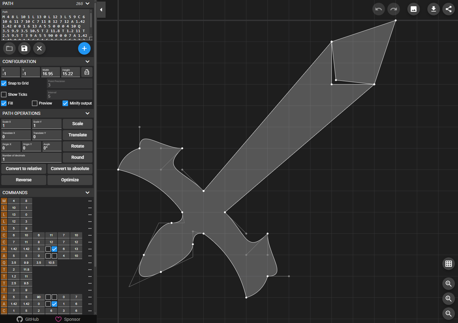 SVG Path Editor screenshot